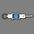 4mm Clip & Key Ring W/ Full Color Flag of Northern Mariana Islands Key Tag